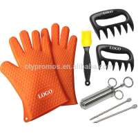 3 in 1 Barbecue Set With Silicone BBQ Gloves Meat Claw Shredders and Silicone Baster Brush