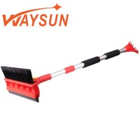 WAYSUN Aluminum Telescopic Handle Car Cleaning Snow Brush With Ice Scraper