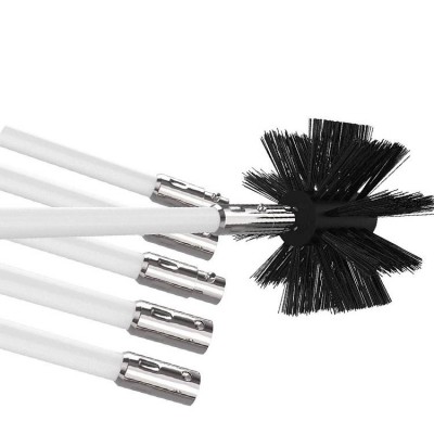 16ft Chimney Brush Sweep Sweeping Drain Rod Set Kit Dryer Duct Cleaning Kit With Connectable Rods And 1 Remover Brush Head