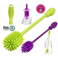 USSE BPA Free Flexible Long Handle Kitchen silicone brush for cleaning bottles