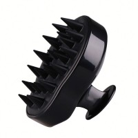 Factory Black color Silicone Scalp Massage detangling hair brush  cleaning brush for danruff and cellulite remove