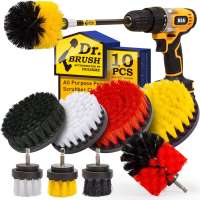 10 Pack Drill Brush Power Scrubber Cleaning Brush Extended Long Attachment Set All Purpose Drill Scrub Brushes Kit